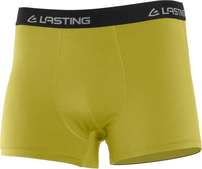 Pánské merino boxerky LASTING Noro žluté Velikost: XL