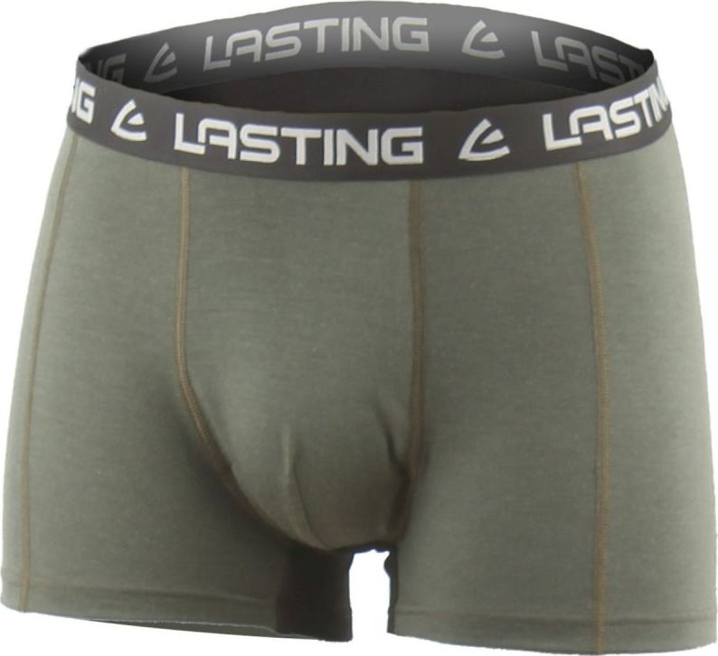 Pánské merino boxerky LASTING Nomo khaki Velikost: XL