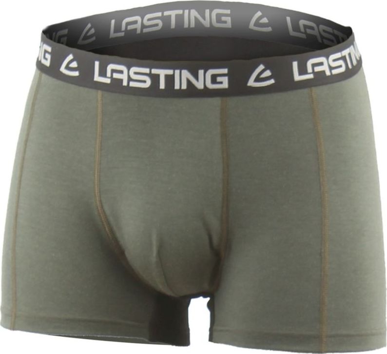 Pánské merino boxerky LASTING Nomo khaki Velikost: XXL