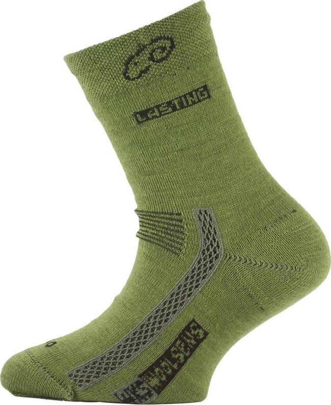 Dětské merino ponožky LASTING Tjs zelené Velikost: (34-37) S
