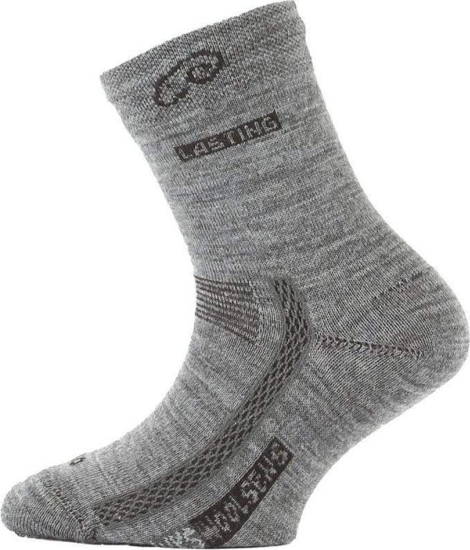 Dětské merino ponožky LASTING Tjs šedé Velikost: (24-28) XXS