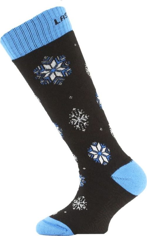 Dětské merino lyžařské ponožky LASTING Sja černé Velikost: (24-28) XXS