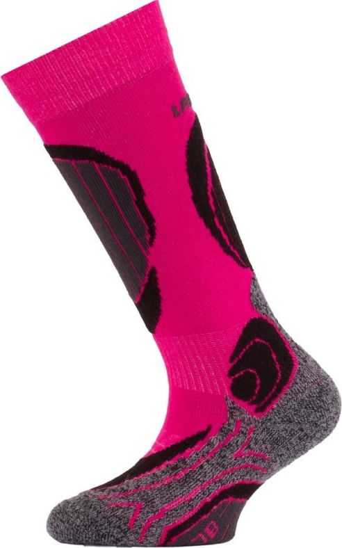 Dětské merino lyžařské ponožky LASTING Sjb růžové Velikost: (34-37) S