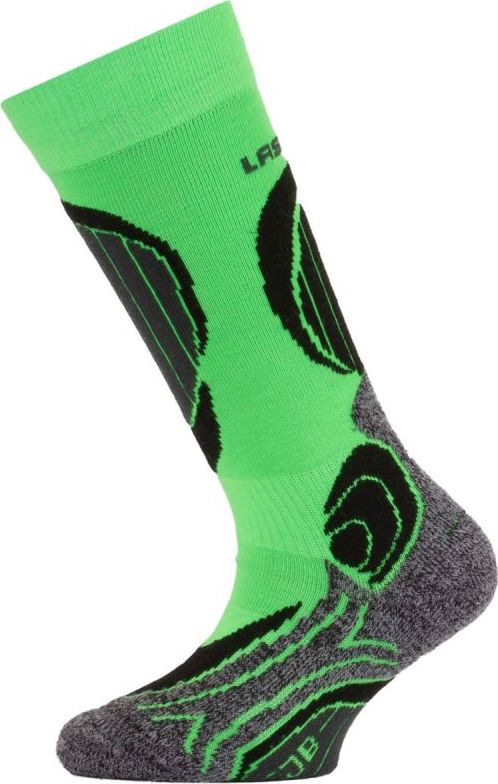 Dětské merino lyžařské ponožky LASTING Sjb zelené Velikost: (34-37) S