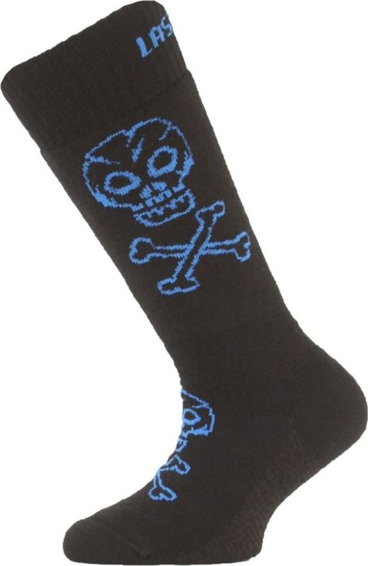 Dětské merino lyžařské ponožky LASTING Sjc černé Velikost: (29-33) XS