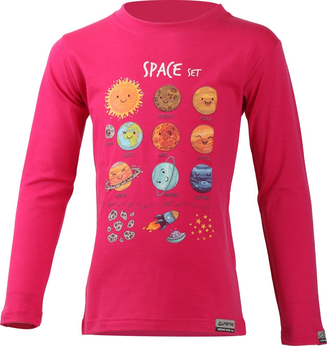 Dětské merino triko LASTING Ave růžové Velikost: 110