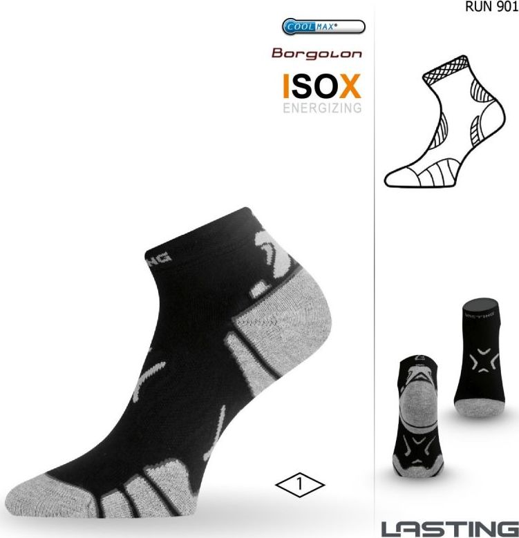 Funkční běžecké ponožky LASTING Run černé Velikost: (46-49) XL