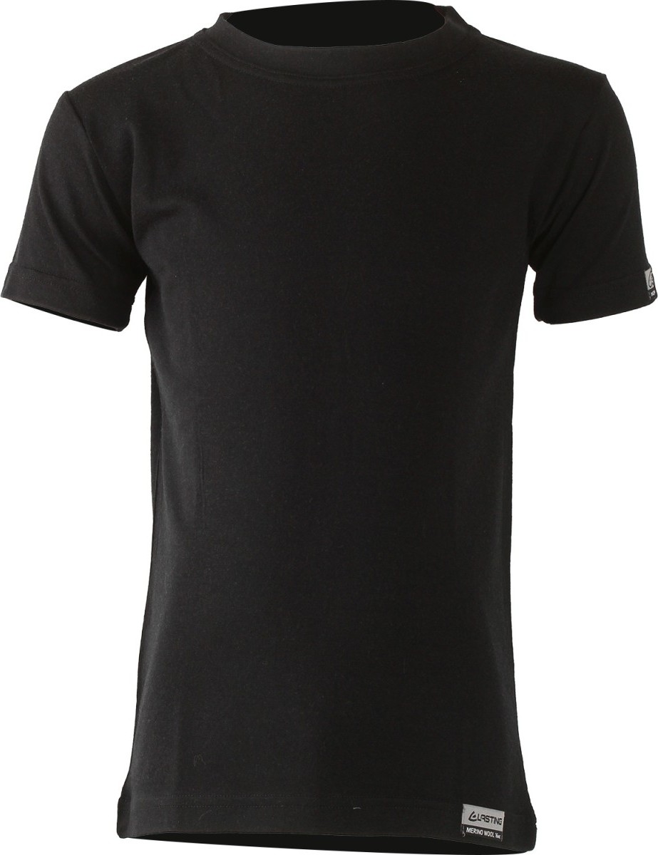 Dětské merino triko LASTING Tony černé Velikost: 150
