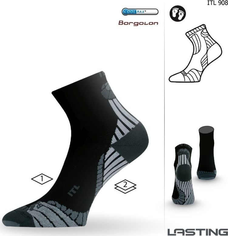 Funkční ponožky LASTING Itl černé Velikost: (38-41) M