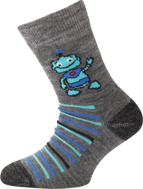 Dětské merino ponožky LASTING Tjb šedé Velikost: (34-37) S