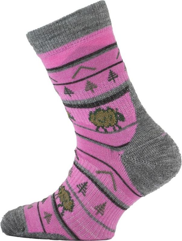 Dětské merino ponožky LASTING Tjl růžové Velikost: (34-37) S