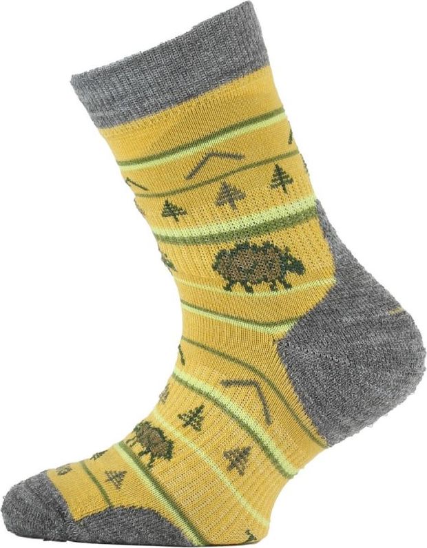 Dětské merino ponožky LASTING Tjl hořčicové Velikost: (29-33) XS
