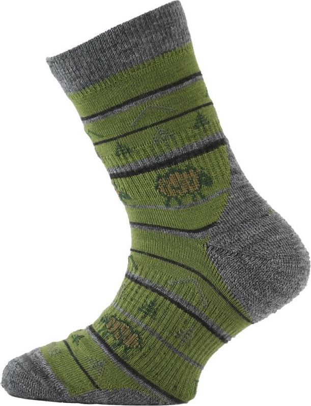 Dětské merino ponožky LASTING Tjl zelené Velikost: (34-37) S
