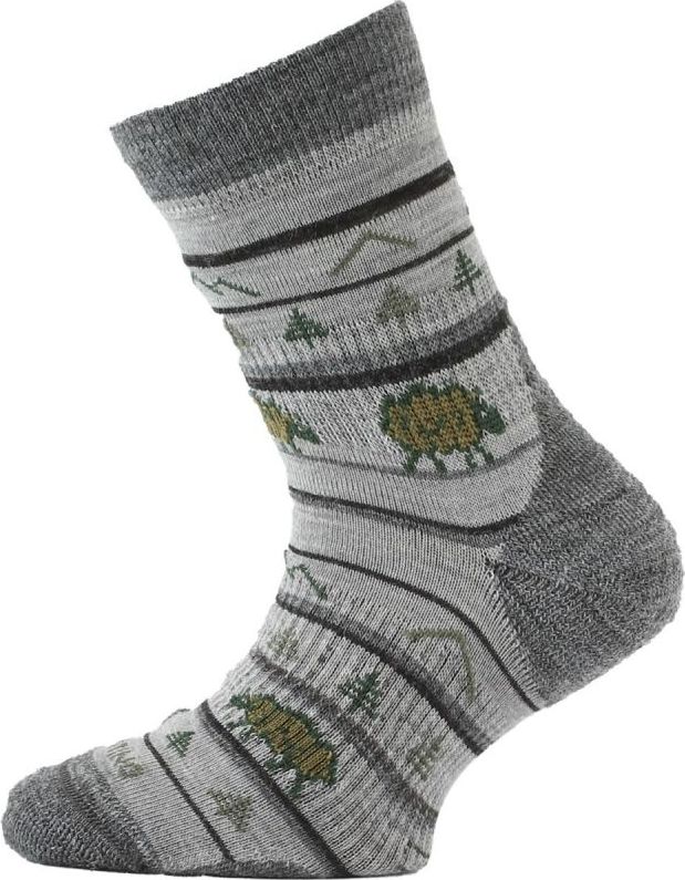 Dětské merino ponožky LASTING Tjl šedé Velikost: (34-37) S