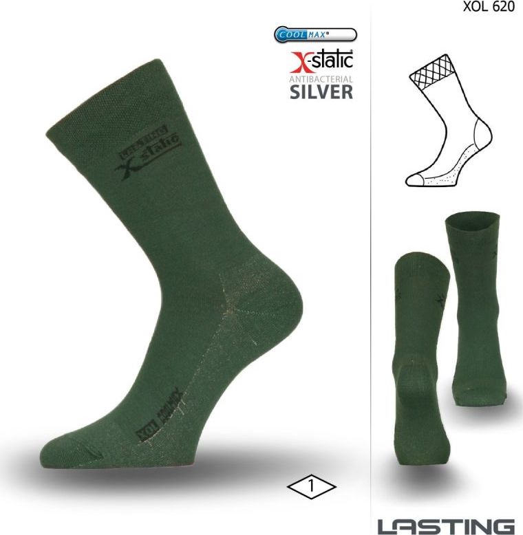 Funkční ponožky LASTING Xol zelené Velikost: (34-37) S