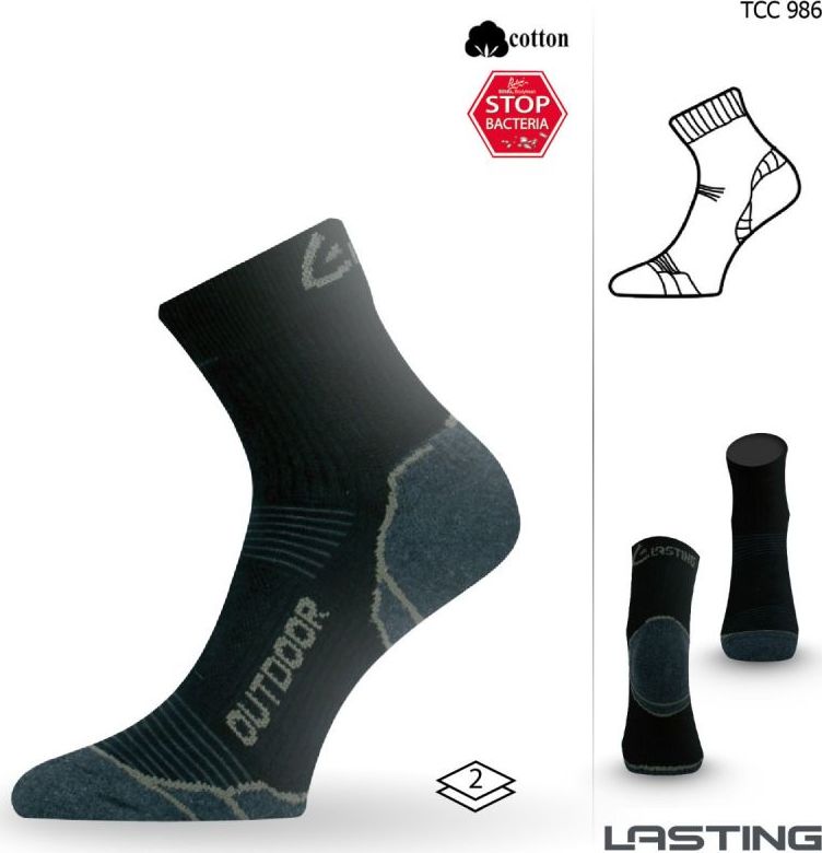 Funkční ponožky LASTING Tcc černé Velikost: (42-45) L