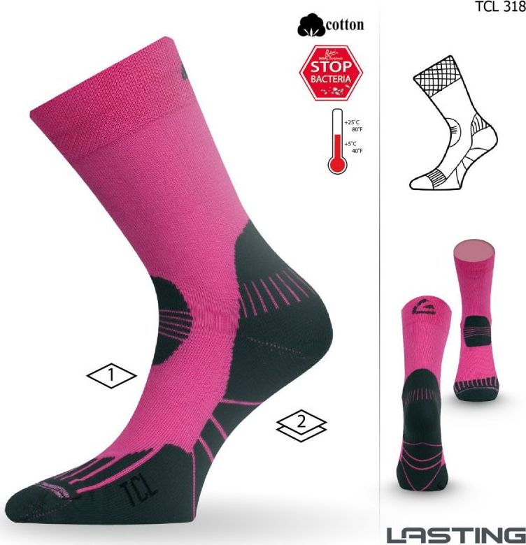 Funkční ponožky LASTING Tcl růžové Velikost: (42-45) L