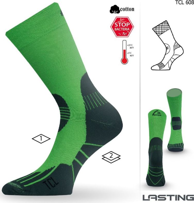 Funkční ponožky LASTING Tcl zelené Velikost: (42-45) L