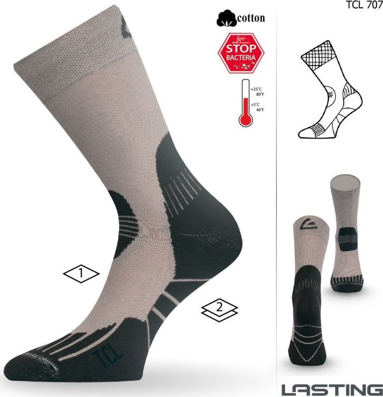 Funkční ponožky LASTING Tcl béžové Velikost: (42-45) L