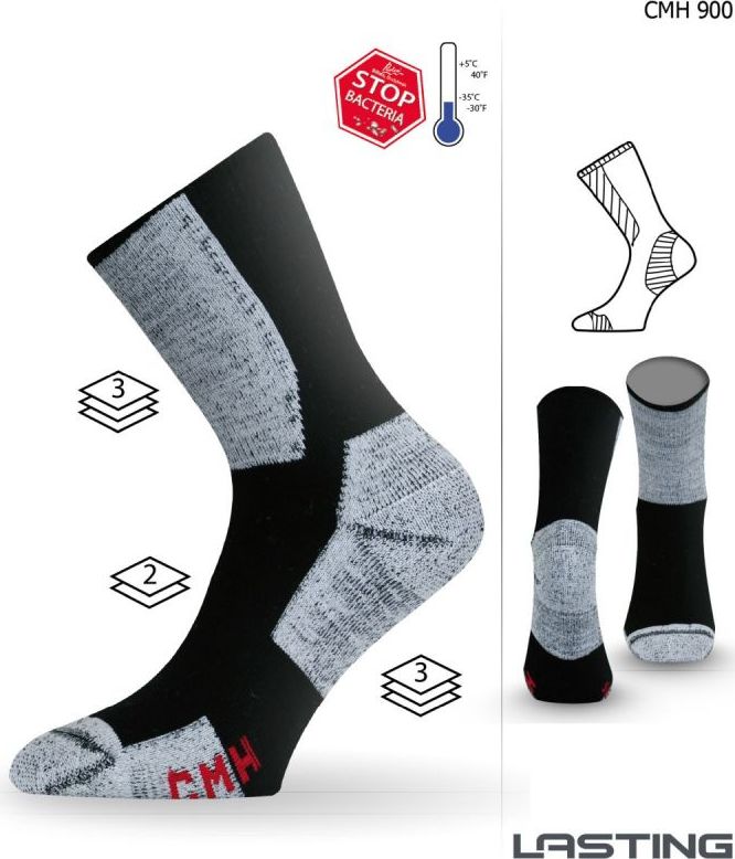 Funkční ponožky LASTING Cmh černé Velikost: (42-45) L