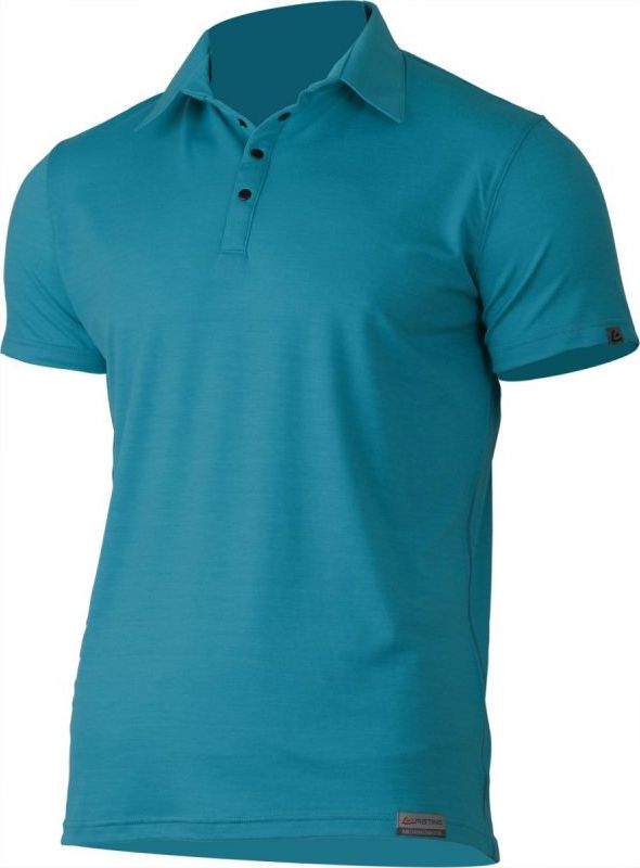Pánská merino polo košile LASTING Eliot modrá Velikost: XL