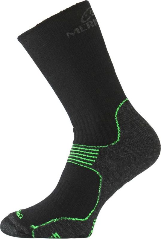 Merino ponožky LASTING Wsb černé Velikost: (38-41) M