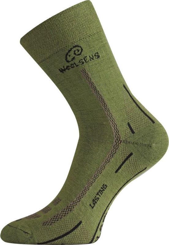 Merino ponožky LASTING Wls zelené Velikost: (42-45) L