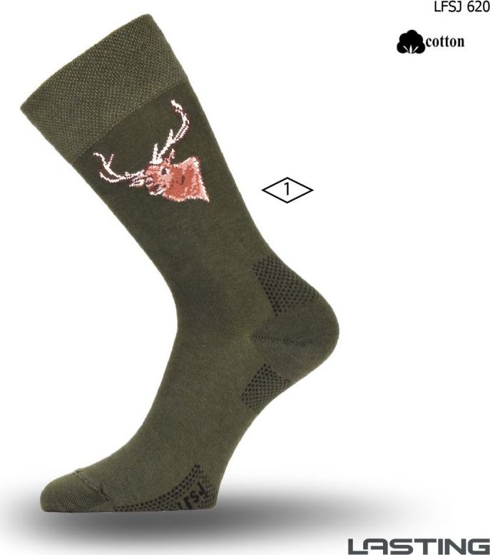Bavlněné ponožky LASTING Lfsj zelené Velikost: (46-49) XL