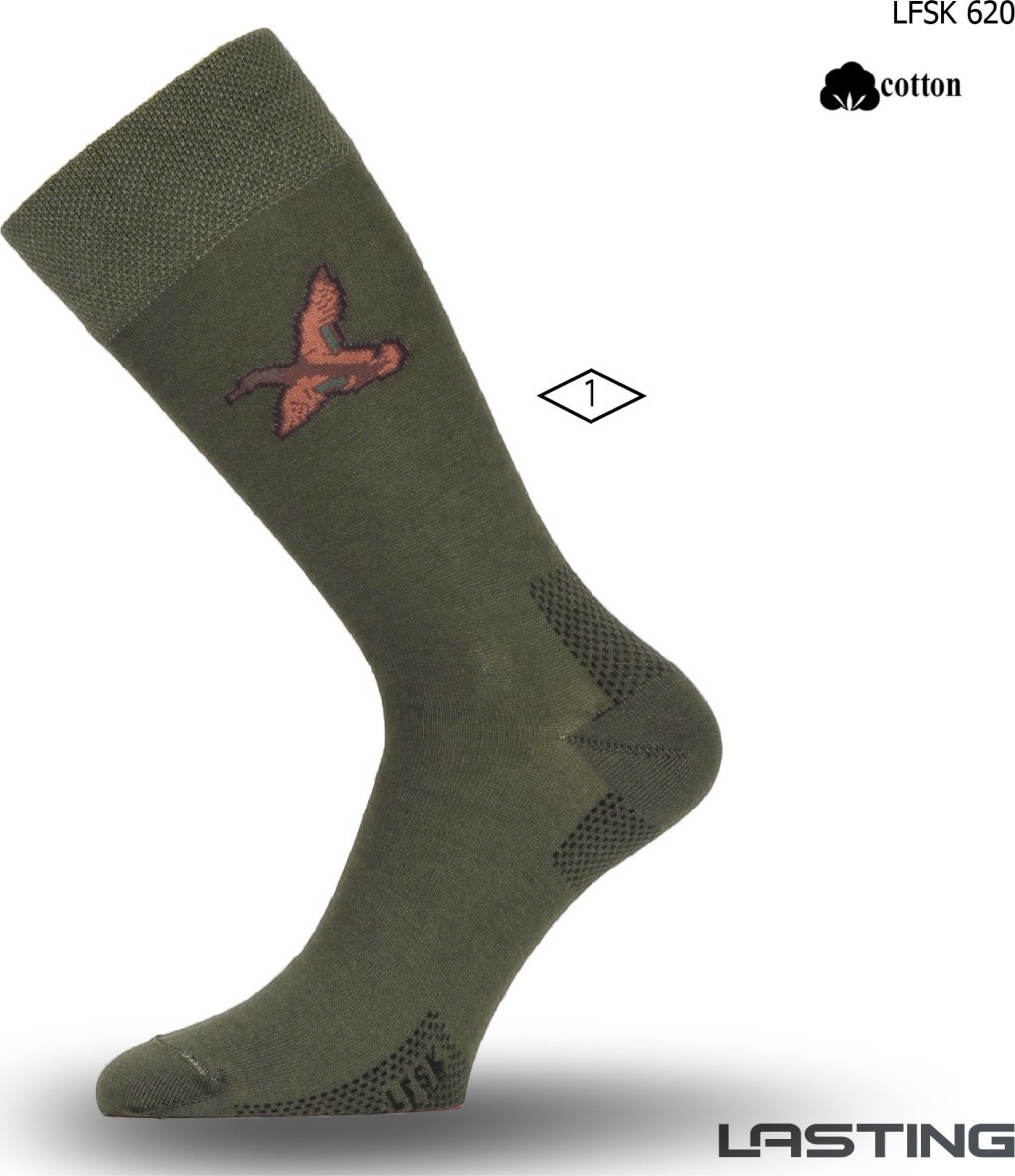Bavlněné ponožky LASTING Lfsk zelené Velikost: (38-41) M