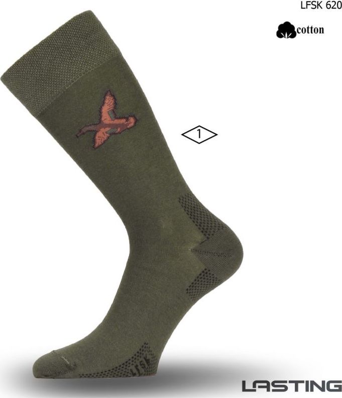 Bavlněné ponožky LASTING Lfsk zelené Velikost: (38-41) M