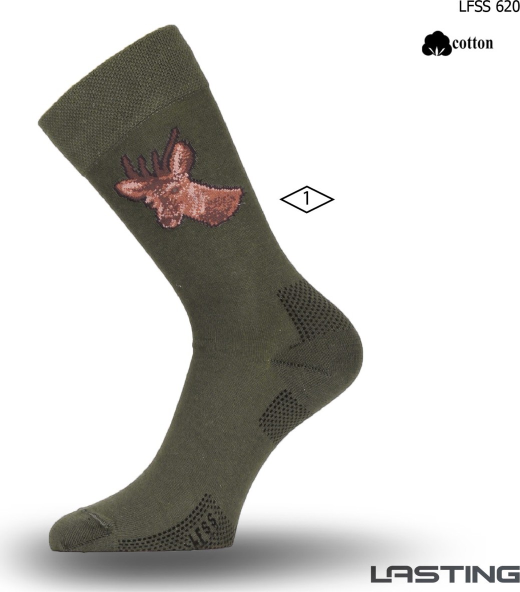 Bavlněné ponožky LASTING Lfss zelené Velikost: (38-41) M