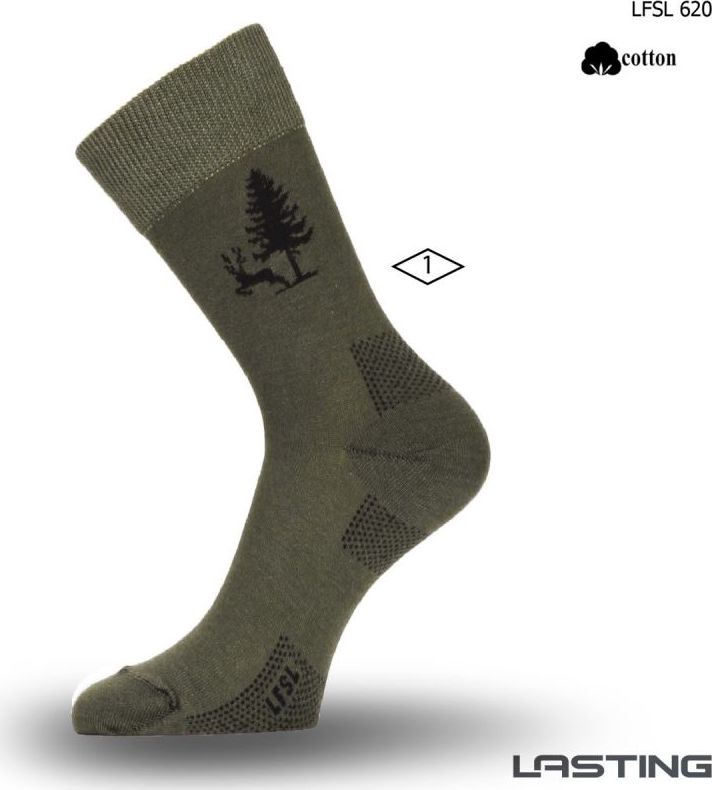 Bavlněné ponožky LASTING Lfsl zelené Velikost: (46-49) XL