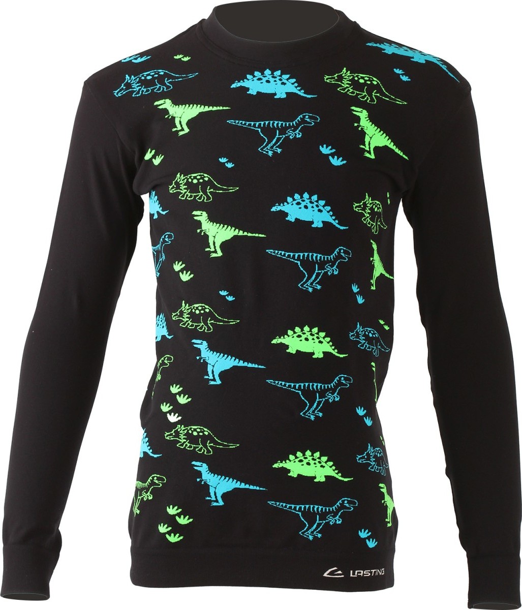 Dětské funkční triko LASTING Dino černé Velikost: 110-122