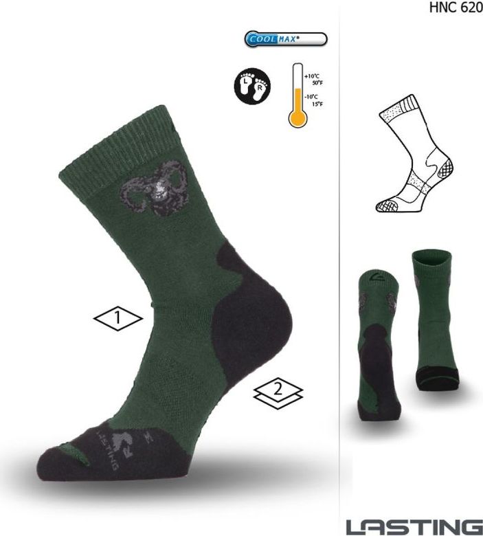 Funkční ponožky LASTING Hnc zelené Velikost: (38-41) M
