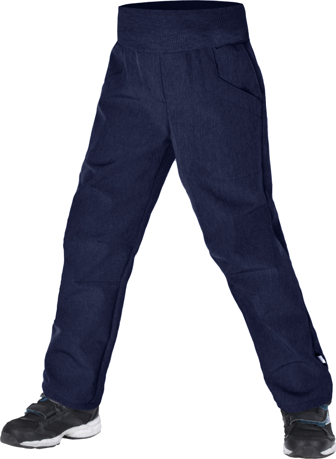 Dětské softshellové kalhoty s fleecem UNUO Cool, Žíhaná Tm. Modrá Velikost: 98/104