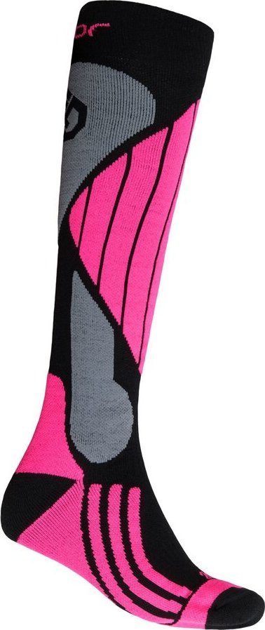 Lyžařské merino ponožky SENSOR Snow Pro Merino černá/šedá/růžová Velikost: 9/11, Barva: růžová