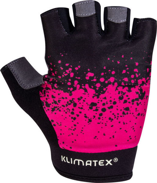 Cyklistické rukavice KLIMATEX Mae černá/růžová Velikost: M