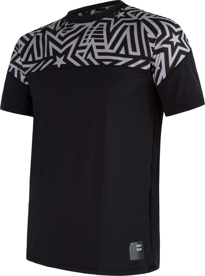 Pánské funkční tričko SENSOR Coolmax impress černá/stars Barva: černá, Velikost: M