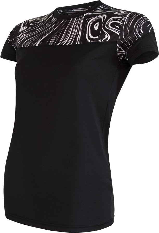 Dámské funkční tričko SENSOR Coolmax impress černá/sea Velikost: L, Barva: černá