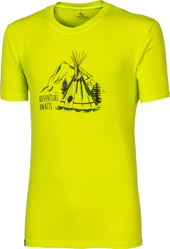 Pánské bambusové triko PROGRESS Pioneer Teepee žlutozelená Velikost: XL