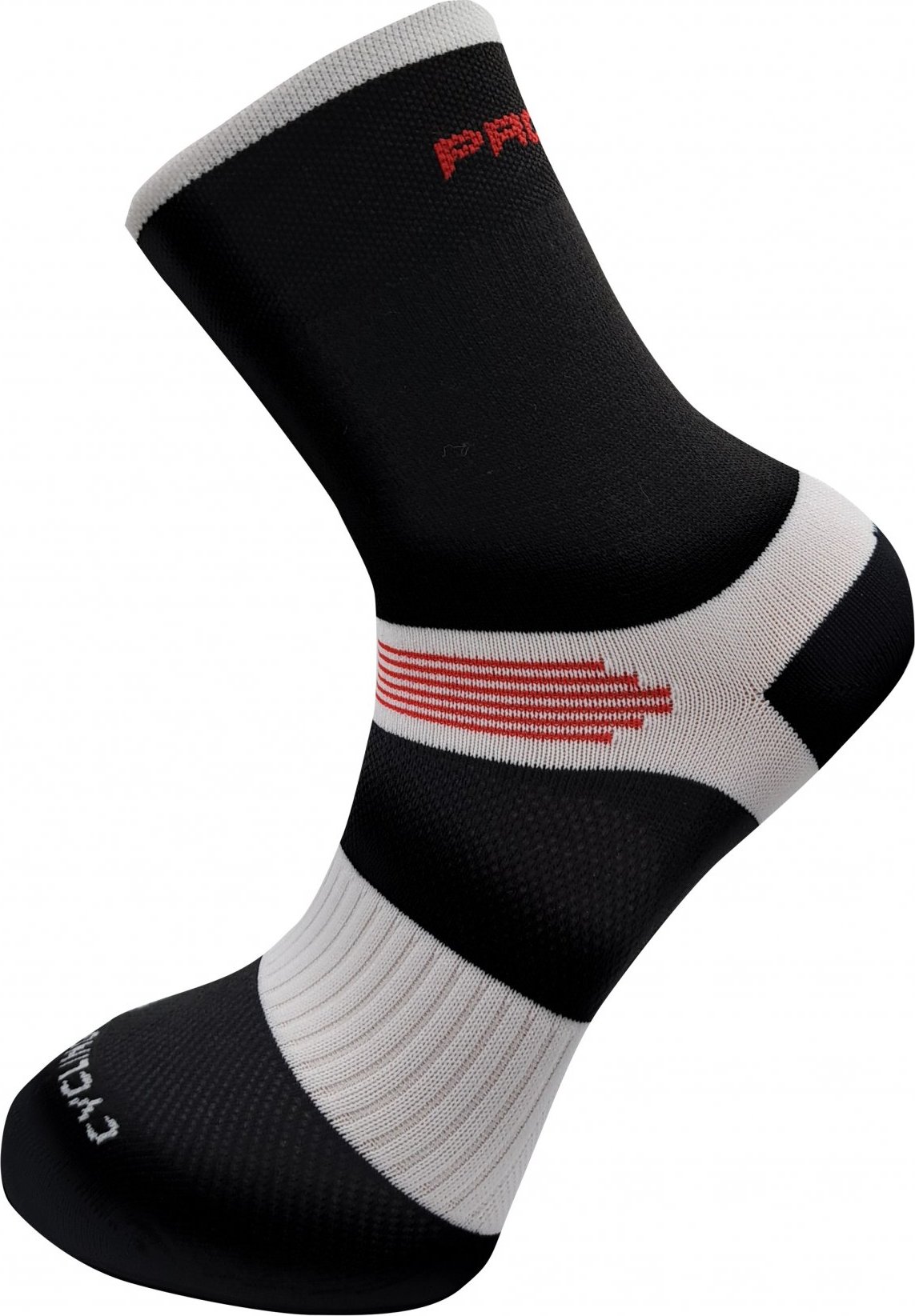 Cyklistické ponožky PROGRESS Cycling High Sox černá/bílá Velikost: 9-12
