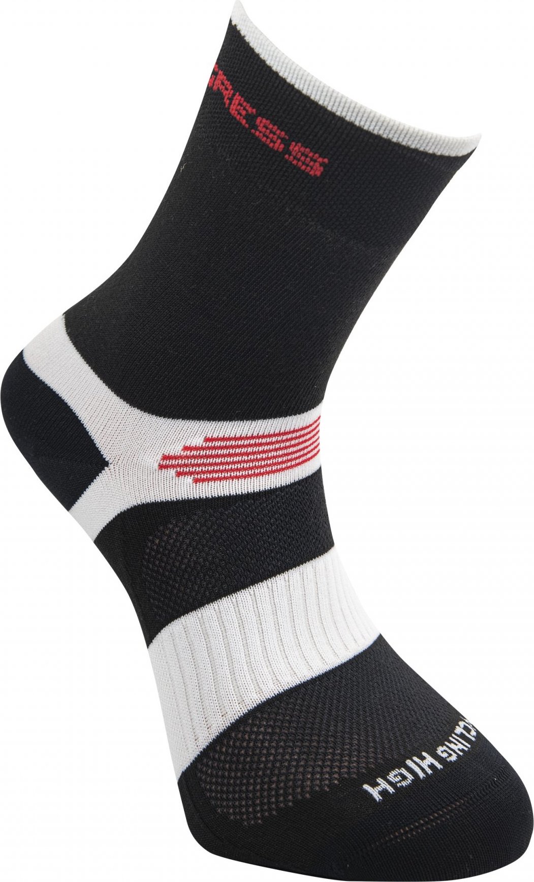 Cyklistické ponožky PROGRESS Cycling High Sox černá/bílá Velikost: 35-38