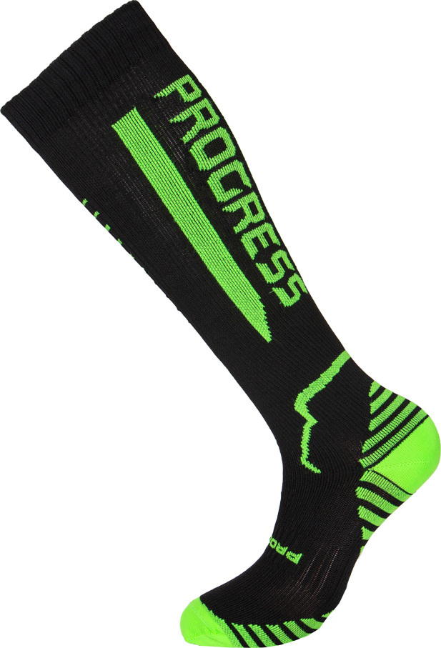 Kompresní podkolenky PROGRESS Compression Sox černá/neon zelená Velikost: 37-38