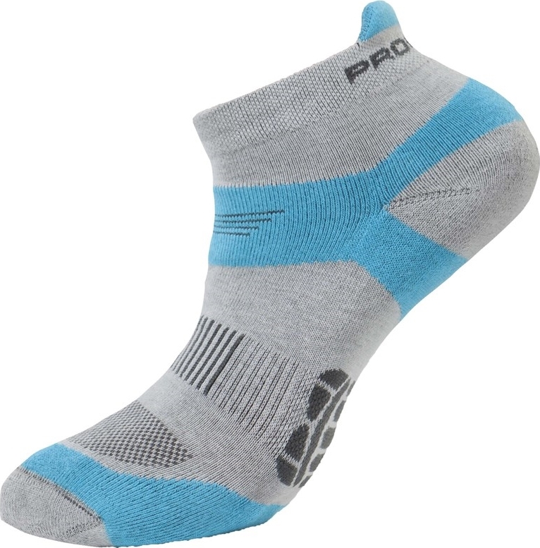 Běžecké ponožky PROGRESS Running Sox sv.šedá/tyrkysová Velikost: 43-47
