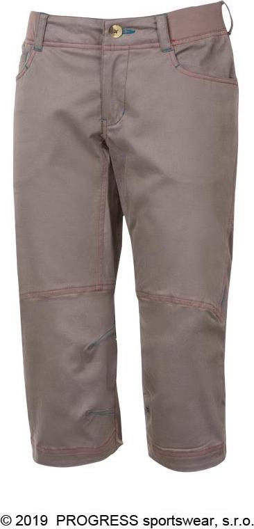 Dámské 3/4 outdoorové kalhoty PROGRESS Paprica 3Q šedohnědá Velikost: L