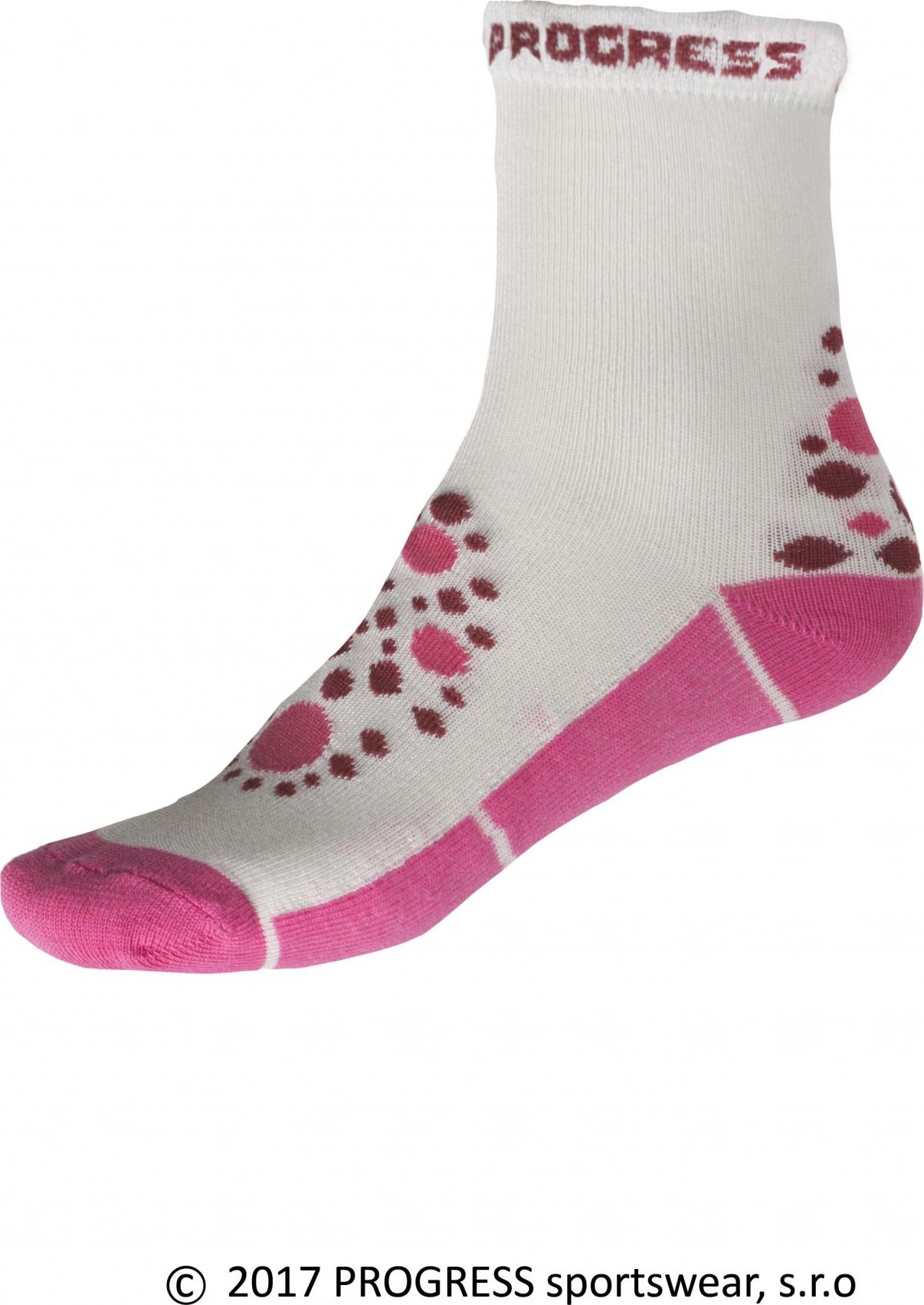Dětské funkční letní ponožky PROGRESS Kids Summer Sox bílá/růžová Velikost: 30-34