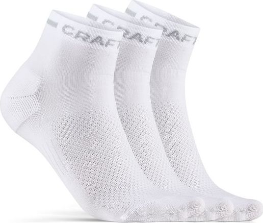 Funkční ponožky CRAFT Core Dry Mid 3 pack bílé Velikost: 34-36