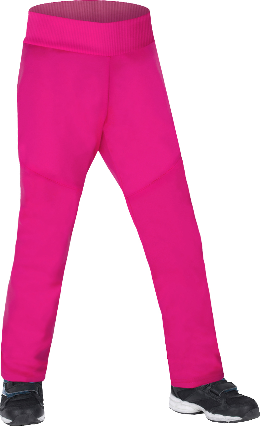 Dětské softshellové kalhoty s fleecem UNUO Sporty pružné, Fuchsiová Velikost: 98/104