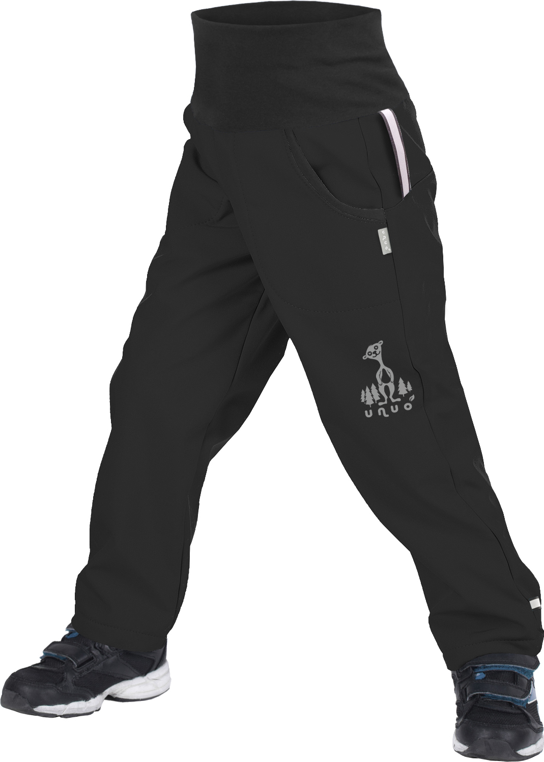 Dětské softshellové kalhoty s fleecem UNUO, Černá Velikost: 98/104