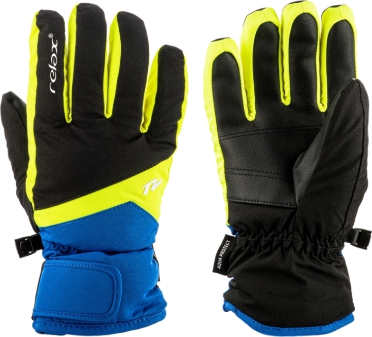 Dětské lyžařské rukavice RELAX Laro modré/černé Velikost: 10Y